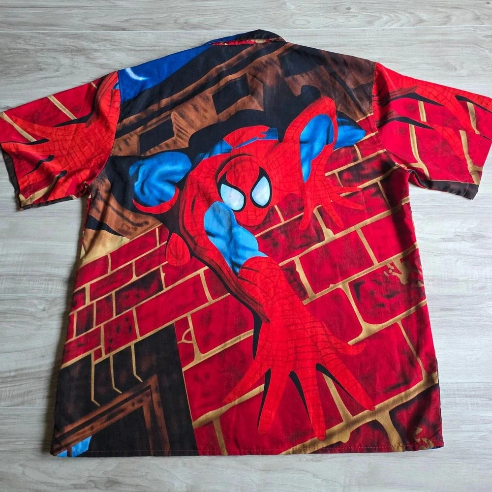 Vintage Y2K Marvel Spiderman Button Up Shirt